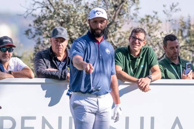October 8, 2025, Madrid, Madrid, Spain: JON RAHM during the exhibition matchday of the Acciona Open de EspaoÂ±a presented by Madrid, held at the Club de Campo Villa de Madrid on October 8, 2025, in Madrid, Spain. Madrid Spain - ZUMAc312 20251008_zsp_c312_063 Copyright: xOscarxManuelxSanchezx