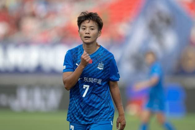 (251008) -- WUHAN, Oct. 8, 2025 -- Wang Shuang of Wuhan Jiangda WFC reacts during the FIFA Women s Championships Cup 2026 football match between Wuhan Jiangda WFC of China and Auckland United FC of New Zealand in Wuhan, central China s Hubei Province, Oct. 8, 2025. ) (SP)CHINA-WUHAN-FOOTBALL-FIFA WOMEN S CHAMPIONSHIPS CUP 2026-WUHAN JIANGDA WFC VS AUCKLAND UNITED FC (CN) XiaoxYijiu 