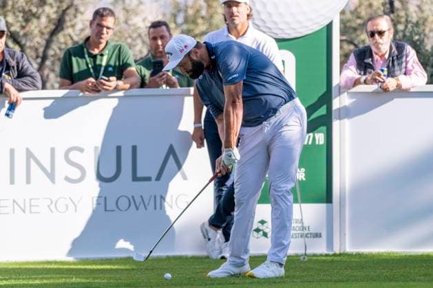 October 8, 2025, Madrid, Madrid, Spain: JON RAHM during the exhibition matchday of the Acciona Open de EspaoÂ±a presented by Madrid, held at the Club de Campo Villa de Madrid on October 8, 2025, in Madrid, Spain. Madrid Spain - ZUMAc312 20251008_zsp_c312_074 Copyright: xOscarxManuelxSanchezx