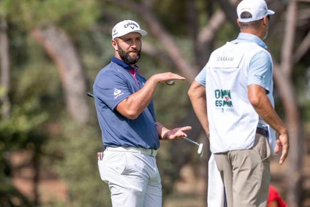 October 8, 2025, Madrid, Madrid, Spain: JON RAHM during the exhibition matchday of the Acciona Open de EspaoÂ±a presented by Madrid, held at the Club de Campo Villa de Madrid on October 8, 2025, in Madrid, Spain. Madrid Spain - ZUMAc312 20251008_zsp_c312_090 Copyright: xOscarxManuelxSanchezx