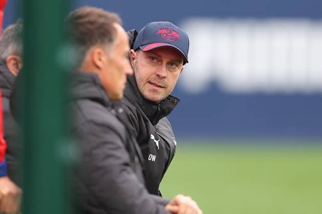 RB Leipzig Dukla Prague Test Match Leipzig, 08 10 2025, Training Center at Cottweg, Football, Men, Season 2025 2026, Test Match, RB Leipzig FK Dukla Prague 2 2 2 0 , In the picture Coach Ole Werner RB Leipzig ,