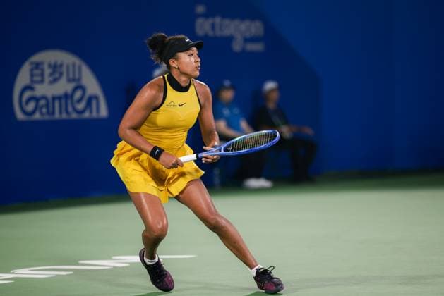 WUHAN, CHINA - OCTOBER 08: Naomi Osaka of Japan reacts in the Women s Singles Round of 32 match against Linda Noskova of Czech Republic on day 5 of 2025 Wuhan Open at Optics Valley International Tennis Center on October 8, 2025 in Wuhan, Hubei Province of China.  Copyright: xVCGx 111595911283