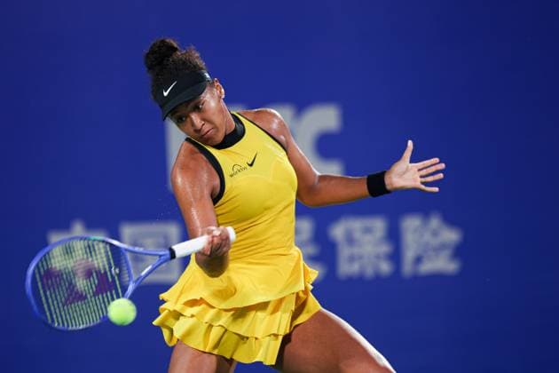 WUHAN, CHINA - OCTOBER 08: Naomi Osaka of Japan returns a shot in the Women s Singles Round of 32 match against Linda Noskova of Czech Republic on day 5 of 2025 Wuhan Open at Optics Valley International Tennis Center on October 8, 2025 in Wuhan, Hubei Province of China.  Copyright: xVCGx 111595911258