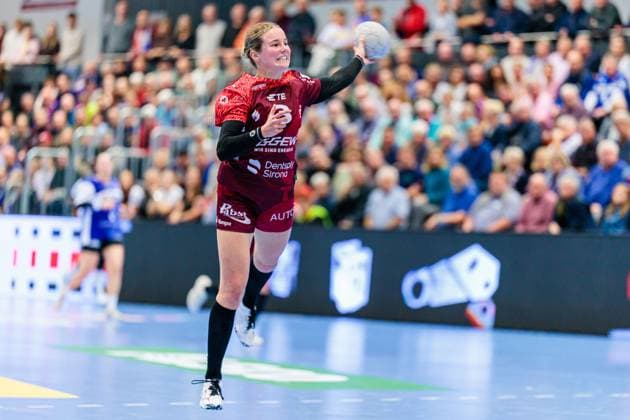 Amelie Berger HSG Bensheim Auerbach, 03 in goal throw GER, HSG Blomberg Lippe vs HSG Bensheim Auerbach, Handball, 1 Bundesliga Women, Matchday 8, Season 2025 2026, 08 10 2025 GER, HSG Blomberg Lippe vs HSG Bensheim Auerbach, Handball, 1 Bundesliga Women, Matchday 8, Season 2025 2026, 08 10 2025 Blomberg Copyright: xEibner-Pressefoto JanxRollingerx EP_JSK
