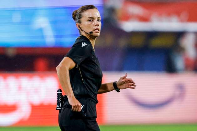 referee Marta Huerta De Aza looks on FC Twente v Chelsea FC, UEFA Women s Champions League 2025 26 League Phase MD1, FC Twente v Chelsea FC Women, FC Twente Stadion, October 8, 2025, Enschede, Netherlands.
