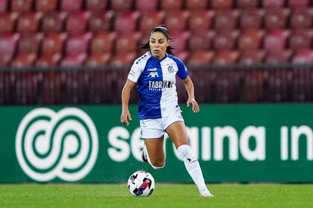 Switzerland UEFA Women s Europa Cup 2025 2026, GC Women s Football vs Ajax Amsterdam, Letzigrund, Zurich Qendresa Krasniqi 9 Grasshopper Club in action, on the ball Copyright: xDanielaxPorcellix