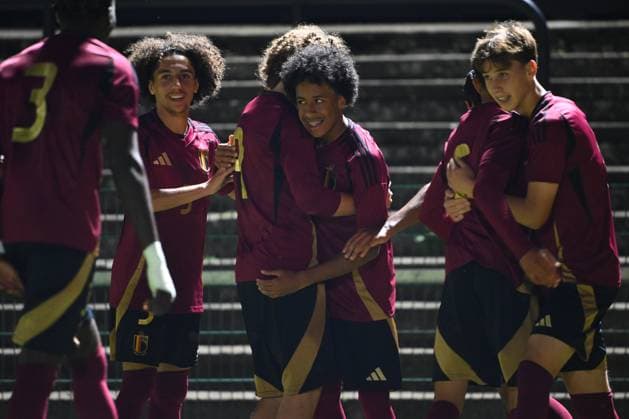 Belgium v Moldova - UEFA European Under-17 Championship Qualifying Round HASSELT, BELGIUM - OCTOBER 08 : Nga Kana Bethume Joshua Williame midfielder of U17, U 17 Belgium celebrates after scoring during the UEFA European Under-17 Championship Estonia 2026 first qualifying round match group 5 between Belgium and Moldova on October 8, 2025 in Hasselt, Belgium, 08 10 2025 Hasselt Belgium  Copyright: xVincentxKalutx