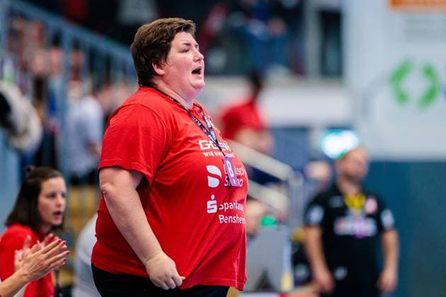 Ilka Fickinger HSG Bensheim Auerbach, Coach GER, HSG Blomberg Lippe vs HSG Bensheim Auerbach, Handball, 1 Bundesliga Women, Matchday 8, Season 2025 2026, 08 10 2025 GER, HSG Blomberg Lippe vs HSG Bensheim Auerbach, Handball, 1 Bundesliga Women, Matchday 8, Season 2025 2026, 08 10 2025 Blomberg Copyright: xEibner-Pressefoto JanxRollingerx EP_JSK