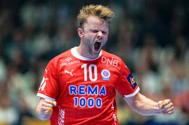 Handball, Champions League Kolstad Aalborg Trondheim 20251008 Kolstads Magnus Sondena cheers during the Champions League handball match between Kolstad and Aalborg in Trondheim Spektrum Photo Ole Martin Wold NTB Trondheim Norway EDITORIAL USE ONLY RESTRICTED USE FOR BETTING COMPANIES  Copyright: xOlexMartinxWoldx xNTBx