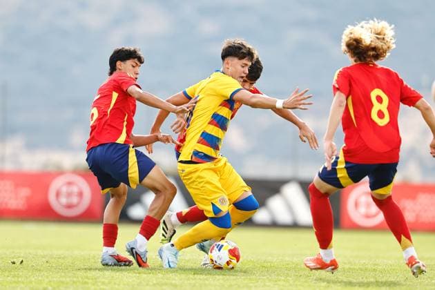 Devids Baltrusaitis (AND), OCTOBER 8, 2025 - Football Soccer : UEFA Under-17 Championship qualifying round group 4 match between U17, U 17 Spain - U17 Andorra at the Ciudad Deportiva Los Angeles de San Rafael in Los Angeles de San Rafael, Spain. Noxthirdxpartyxsales  aflo_306357734