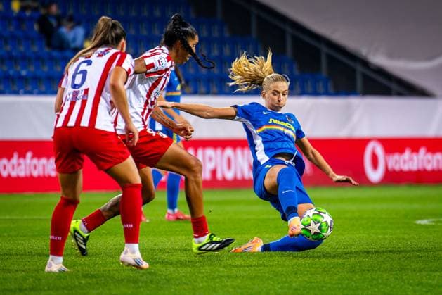 SOCCER - WCL, St.Poelten vs Atletico SANKT POELTEN,AUSTRIA,08.OCT.25 - SOCCER - UEFA Women s Champions League, SKN Sankt Poelten vs Atletico Madrid. Image shows Ludmila Matavkova (St.Poelten).  GEPAxpictures xKevinxHackner