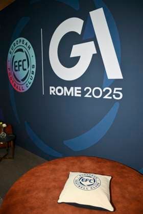 during the 32nd European Football Clubs General Assembly in Rome at the Rome Cavalieri Waldorf Hotel. Italy - Thursday 09 October 2025. Sports.  Copyright: xFabrizioxCorradetti LaPressex