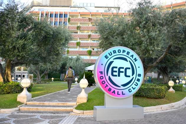 during the 32nd European Football Clubs General Assembly in Rome at the Rome Cavalieri Waldorf Hotel. Italy - Thursday 09 October 2025. Sports.  Copyright: xFabrizioxCorradetti LaPressex