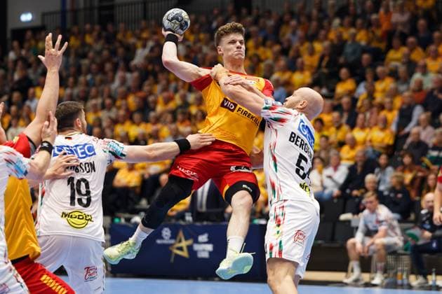 GOG v Magdeburg, EHF Champions League Handball, Svendborg, Denmark Svendborg, Denmark. 08th, October 2025. Oli Mittun (78) of GOG seen during the EHF Champions League match between GOG and Magdeburg at Arena Svendborg in Svendborg. Denmark, Svendborg  Copyright: xGonzalesxPhoto LauxNielsenx