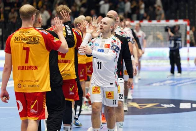 GOG v Magdeburg, EHF Champions League Handball, Svendborg, Denmark Svendborg, Denmark. 08th, October 2025. Daniel Pettersson (11) of Magdeburg seen after the EHF Champions League match between GOG and Magdeburg at Arena Svendborg in Svendborg. Denmark, Svendborg  Copyright: xGonzalesxPhoto LauxNielsenx