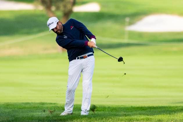 October 9, 2025, Madrid, Madrid, Spain: JENS DANTORP, hole 1, second shot during the matchday of the Open de Espao±a presented by Madrid, held at the Club de Campo Villa de Madrid on October 9, 2025, in Madrid, Spain. Madrid Spain - ZUMAc312 20251009_zsp_c312_051 Copyright: xOscarxManuelxSanchezx