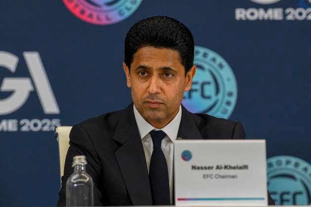 Nasser Al-Khelaifi EFC President during the 32nd European Football Clubs General Assembly in Rome at the Rome Cavalieri Waldorf Hotel. Italy - Thursday 09 October 2025. Sports.  Copyright: xFabrizioxCorradetti LaPressex