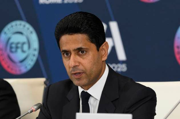 Nasser Al-Khelaifi EFC President during the 32nd European Football Clubs General Assembly in Rome at the Rome Cavalieri Waldorf Hotel. Italy - Thursday 09 October 2025. Sports.  Copyright: xFabrizioxCorradetti LaPressex