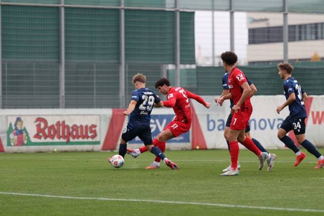 09 10 2025, xrekx, Soccer test match, SC Freiburg Karlsruher SC v l Goal shot to 1 0 by Igor Matanovic SC Freiburg DFL DFB REGULATIONS PROHIBIT ANY USE OF PHOTOGRAPHS as IMAGE SEQUENCES and or QUASI VIDEO Freiburg