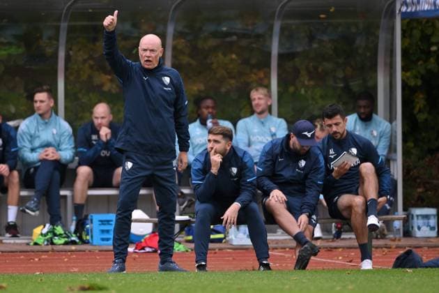 Coach Uwe Rösler VfL Bochum , li 09 10 2025, Football 2 Bundesliga, Season 2025 2026, Test match, VfL Bochum Alemannia Aachen Bochum North Rhine-Westphalia Germany Team2