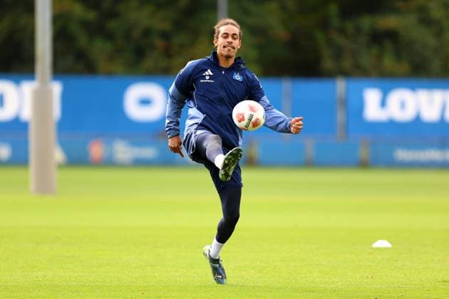 15 Yussuf Poulsen Hamburger SV Football I Men I Training I Season 2025 2026 I Hamburger SV I 09 10 2025 I Training pitches Volksparkstadion