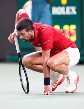 (251009) -- SHANGHAI, Oct. 9, 2025 -- Novak Djokovic is seen during the men s singles quarterfinal between Novak Djokovic of Serbia and Zizou Bergs of Belgium at the ATP, Tennis Herren World Tour Shanghai Masters tennis tournament in Shanghai, east China, Oct. 9, 2025. ) (SP)CHINA-SHANGHAI-TENNIS-ATP TOUR-SHANGHAI MASTERS-MEN S SINGLES (CN) DingxTing 