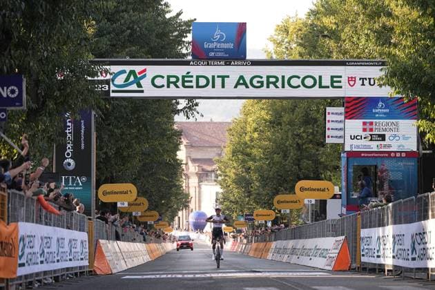 Isaac Romero Del Toro Of Uae Team Emirates Xrg Team winner of the race at the finish line during the 109th edition of the Gran Piemonte 2025 a 179 km one day race from Dogliani to Acqui Terme on October 9, 2025, Italy.  Copyright: xMarcoxAlpozzi LaPressex