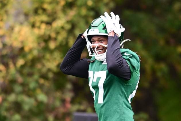New York Jets 09 10 2025. Training Session New York Jets wide receiver Jamaal Pritchett (81) during the training session, press conference, PK, Pressekonferenz for New York Jets at the Grove Hotel, Chandler s Cross, United Kingdom on 9 October 2025. Chandler s Cross Grove Hotel Hertfordshire United Kingdom Editorial use only , Copyright: xDennisxGoodwinx PSI-23013-0041