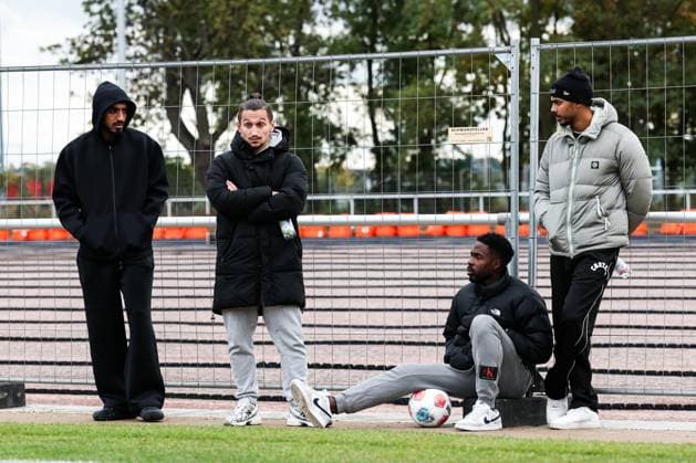v l Rayan Ghrieb 1 FC Magdeburg,29 , Baris Atik 1 FC Magdeburg,23 , Daniel Heber 1 FC Magdeburg,15 , Tarek Chahed 1 FC Magdeburg,34 2 Soccer Bundesliga season 2025 2026 Test match 1 FC Magdeburg vs Eintracht Braunschweig on the training ground at the Avnet Arena Soccer,Man,Men,Germany,09 10 2025