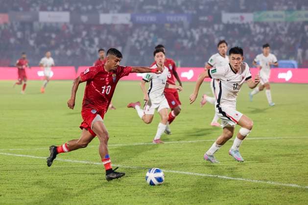 Bangladesh Vs Hong Kong In The AFC Asian Cup 2027 Qualifiers Bangladeshi players celebrate a goal against Hong Kong in the AFC Asian Cup 2027 Qualifiers at National Stadium in Dhaka, Bangladesh, on October 9, 2025. Dhaka Bangladesh  Copyright: xKazixSalahuddinxRazux originalFilename:salahuddin-notitle251009_npE4W.jpg
