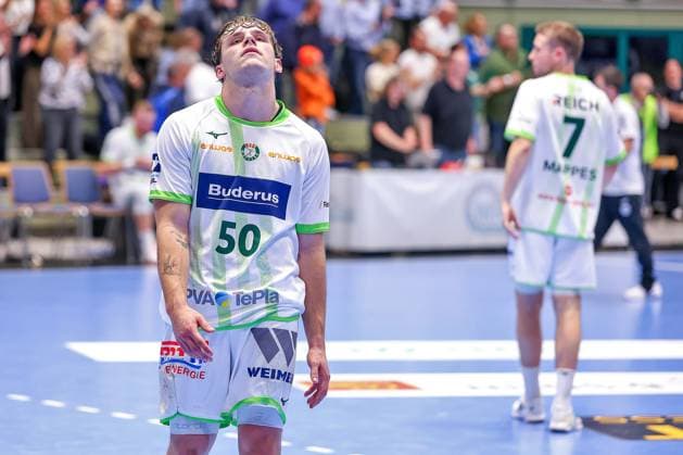 09 10 2025, Handball, HBL, Bergischer HC HSG Wetzlar, Unihalle Wuppertal Lion Zacharias HSG Wetzlar 50 disappointed after defeat Disappointment North Rhine-Westphalia Germany