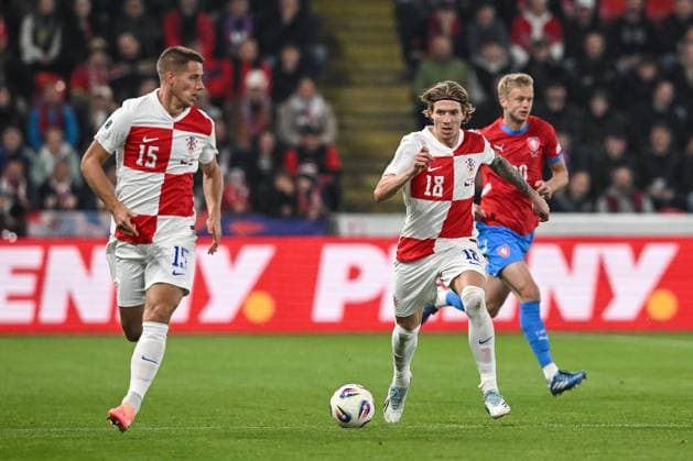 Czechia v Croatia - FIFA World Cup, WM, Weltmeisterschaft, Fussball 2026 Qualifier Kristijan Jakic of Croatia controls the ball during the FIFA World Cup 2026 qualifier match between Czechia and Croatia at Fortuna Arena on October 9, 2025 in Prague, Czech Republic.  MarkoxLukunic PIXSELL