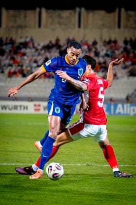 Netherlands midfielder Ryan Gravenberch, Malta player Kurt Shaw during the match Malta vs Netherlands at the National Stadium Ta Qali for the European Qualifiers Group G season 2025-2026 in ATTARD, Malta on 9 October 2025, (photo by Marcel van Dorst EYE4images DeFodi Images) Netherlands midfielder Ryan Gravenberch, Malta player Kurt Shaw during the match Malta vs Netherlands at the National Stadium Ta Qali for the European Qualifiers Group G season 2025 2026 in ATTARD, Malta on 9 October 2025, photo by Marcel van Dorst EYE4images DeFodi Images
