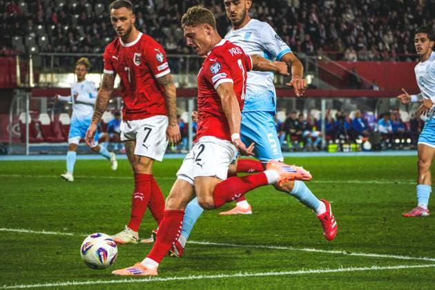 Football Austria, FIFA World Cup Qualification Europe UEFA 2026, Matchday 7 ÖFB Austria vs San Marino Ernst Happel Stadium Vienna, Austria Alexander Prass Austria, 2 Copyright: xLukasxBierederx