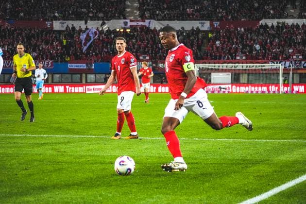 Football Austria, FIFA World Cup Qualification Europe UEFA 2026, Matchday 7 ÖFB Austria vs San Marino Ernst Happel Stadium Vienna, Austria David Alaba Austria, 8 Copyright: xLukasxBierederx