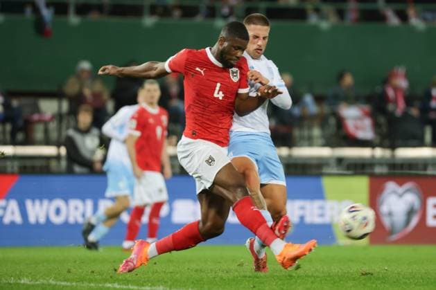 SOCCER - FIFA WC quali, AUT vs SMR VIENNA,AUSTRIA,09.OCT.25 - SOCCER - FIFA World Cup, WM, Weltmeisterschaft, Fussball 2026, European Qualifiers, group stage, OEFB international match, Länderspiel, Nationalmannschaft Austria vs San Marino. Image shows Kevin Danso (AUT).  GEPAxpictures xDavidxBitzan