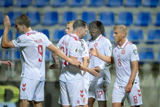 FIFA World Cup UEFA Qualifiers Group C Belarus vs Denmark Denmark Denmark s player celebrates after Patrick Dorgu 17 scored to make it 4 0 during the World Cup qualifying match between Belarus and Denmark at ZTE Arena in Zalaegerszeg, Hungary, Thursday, October 9, 2025 Photo Bo Amstrup Ritzau Scanpix , Zalaegerszeg Hungary Mors  Copyright: BoxAmrstrupx xRitzauxScanpix BoxAmstrupx spdk20251009-214916-L
