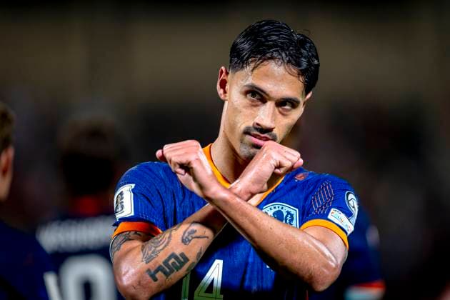 Netherlands midfielder Tijjani Reijnders scores the 0-3 and celebrating the goal during the match Malta vs Netherlands at the National Stadium Ta Qali for the European Qualifiers Group G season 2025-2026 in ATTARD, Malta on 9 October 2025, (photo by Marcel van Dorst EYE4images DeFodi Images) Netherlands midfielder Tijjani Reijnders scores the 0 3 and celebrating the goal during the match Malta vs Netherlands at the National Stadium Ta Qali for the European Qualifiers Group G season 2025 2026 in ATTARD, Malta on 9 October 2025, photo by Marcel van Dorst EYE4images DeFodi Images