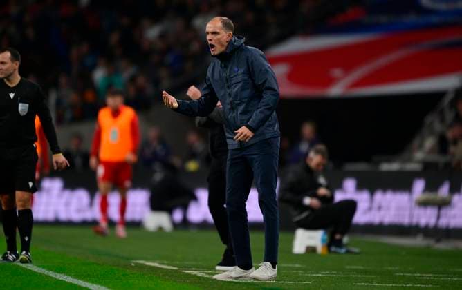 England v Wales, London, UK - 9 Oct 2025 Thomas Tuchel, Head Coach of England, during the AlzheimerÕs Society International Friendly, Länderspiel, Nationalmannschaft match between England and Wales on 9th October 2025 at Wembley Stadium, London London Wembley Stadium London GBR Copyright: xFrankiexOKeeffe PPAUKx PPA-222026