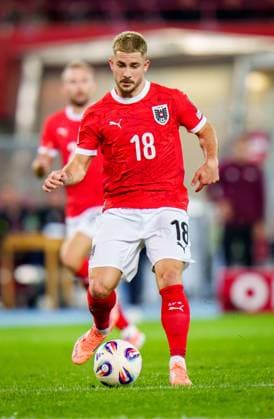 SOCCER - FIFA WC quali, AUT vs SMR VIENNA,AUSTRIA,09.OCT.25 - SOCCER - FIFA World Cup, WM, Weltmeisterschaft, Fussball 2026, European Qualifiers, group stage, OEFB international match, Länderspiel, Nationalmannschaft Austria vs San Marino. Image shows Romano Schmid (AUT).  GEPAxpictures xEdgarxEisner