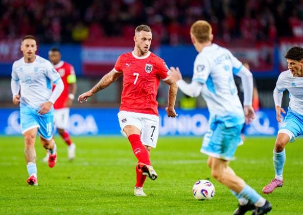 SOCCER - FIFA WC quali, AUT vs SMR VIENNA,AUSTRIA,09.OCT.25 - SOCCER - FIFA World Cup, WM, Weltmeisterschaft, Fussball 2026, European Qualifiers, group stage, OEFB international match, Länderspiel, Nationalmannschaft Austria vs San Marino. Image shows Marko Arnautovic (AUT).  GEPAxpictures xEdgarxEisner