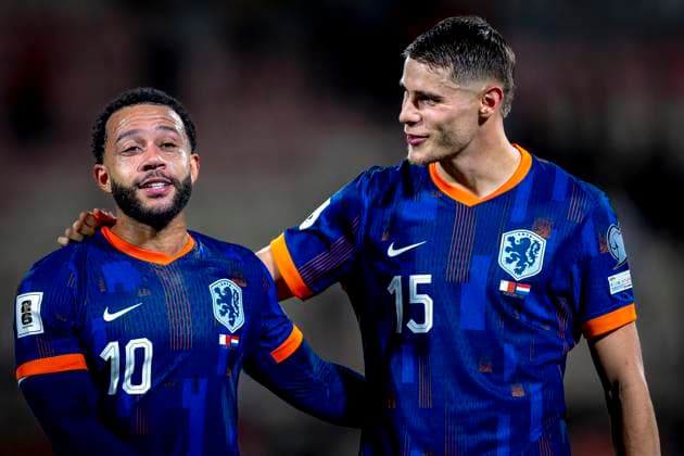 Netherlands forwarder Memphis Depay, Netherlands defender Micky van de Ven during the match Malta vs Netherlands at the National Stadium Ta Qali for the European Qualifiers Group G season 2025-2026 in ATTARD, Malta on 9 October 2025, (photo by Marcel van Dorst EYE4images DeFodi Images) Netherlands forwarder Memphis Depay, Netherlands defender Micky van de Ven during the match Malta vs Netherlands at the National Stadium Ta Qali for the European Qualifiers Group G season 2025 2026 in ATTARD, Malta on 9 October 2025, photo by Marcel van Dorst EYE4images DeFodi Images