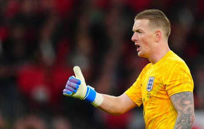 Jordan Pickford of England England v Wales, International Friendly, Länderspiel, Nationalmannschaft Football, Wembley Stadium, London, UK - 09 Oct 2025London Wembley Stadium United Kingdom EDITORIAL USE ONLY No use with unauthorised audio, video, data, fixture lists, club league logos or live services. Online in-match use limited to 120 images, no video emulation. No use in betting, games or single club league player publications. Copyright: xJavierxGarcia Shutterstockx 15522901ay