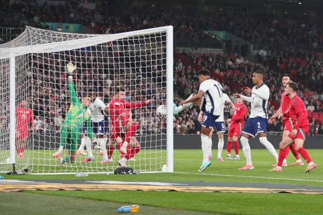 England v Wales Friendly 09 10 2025. Ollie Watkins of England scores their second goal during the Friendly match between England and Wales at Wembley Stadium, London, England on 9 October 2025. London Wembley Stadium Greater London England Editorial use only , Copyright: xAlunxRobertsx PSI-23007-0035