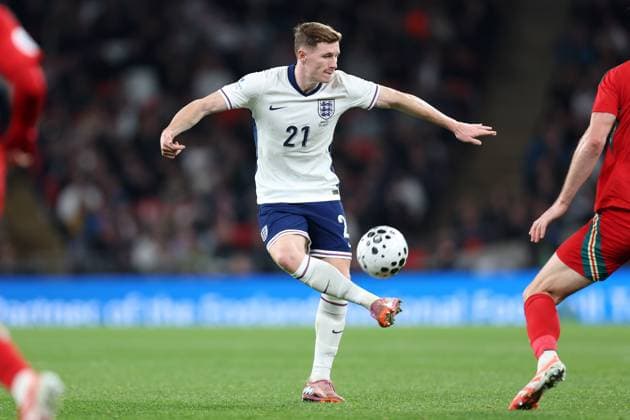 England gegen Wales 09. Oktober 2025, London Internationales Fußball-Freundschaftsspiel England gegen Wales Elliot Anderson von England Foto Charlotte Wilson Abseits London UK  Copyright: xCharlottexWilsonx xOffsidexOffside