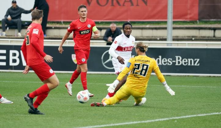 09 10 25 VfB Stuttgart SV Elversberg Germany, Stuttgart, 09 10 2025, Football, Bundesliga, Test match, VfB Stuttgart SV Elversberg Mohamed Sankoh VfB Stuttgart