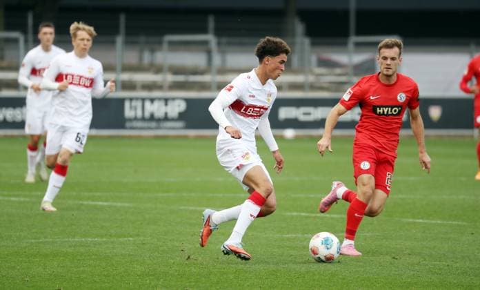 09 10 25 VfB Stuttgart SV Elversberg Germany, Stuttgart, 09 10 2025, Football, Bundesliga, Test match, VfB Stuttgart SV Elversberg Noah Darvich VfB Stuttgart
