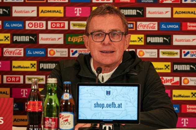 Football Austria, FIFA World Cup Qualification Europe UEFA 2026, Matchday 7 ÖFB Austria vs San Marino Ernst Happel Stadium Vienna, Austria Ralf Rangnick Austria, coach at the post-match press conference Copyright: xLukasxBierederx