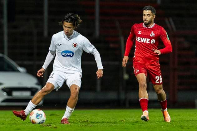 Cologne Cup 2025 09 10 2025 Soichiro Kozuki Viktoria Köln, 41 , Jusuf Gazibegovic 1 FC Köln, 25 at Cologne Cup 2025 in the match 1 FC Köln vs Viktoria Köln on 09 10 2025 at Südstadion in Cologne Copyright: xBEAUTIFULxSPORTS Meuselx