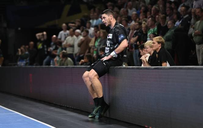 Mijajlo Marsenic single image cropped action Sport Handball CL Champions League Champions League Men 4 Matchday Season 2025 2026 09 10 2025 Füchse Berlin vs Dinamo Bucharest in the Max Schmeling Halle